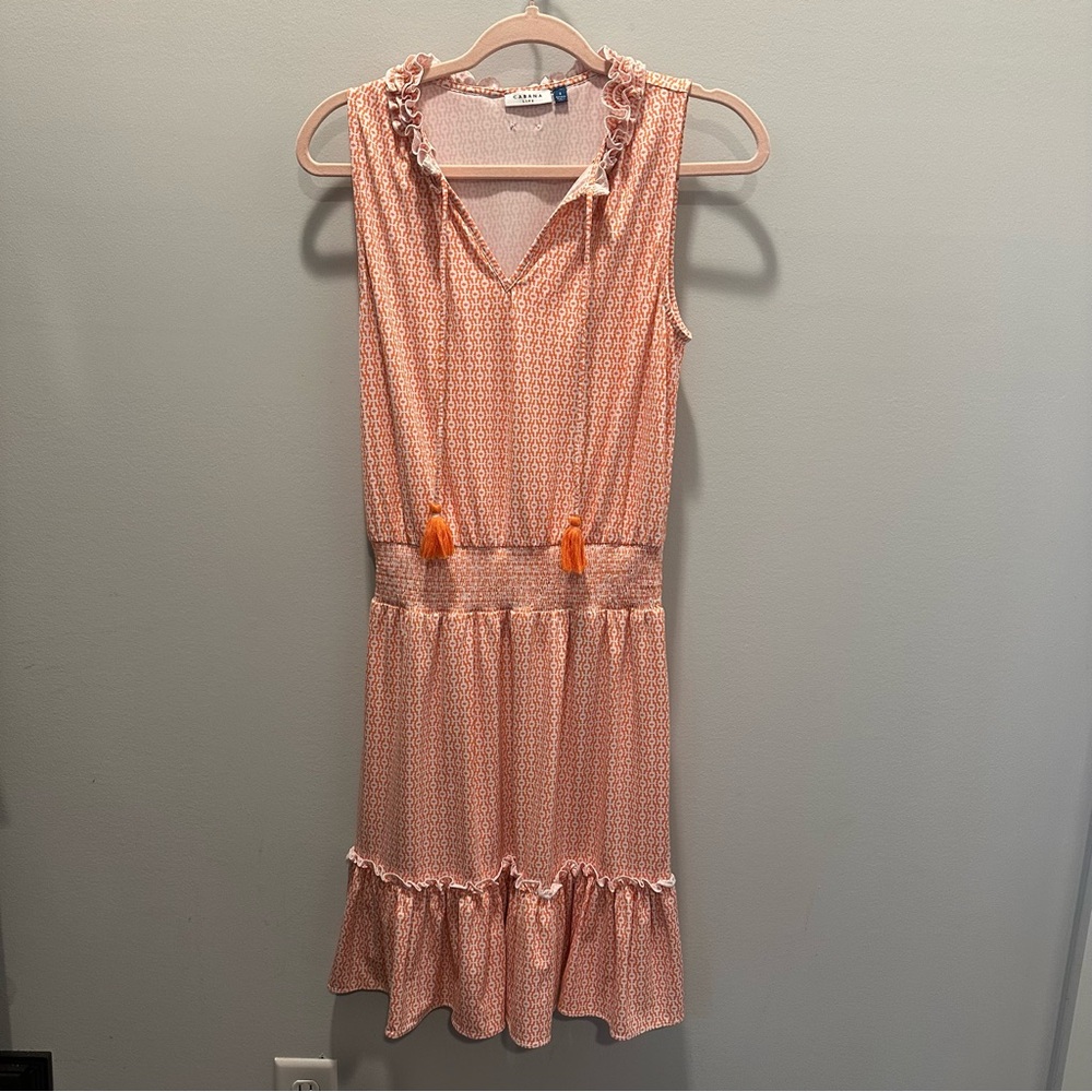 Cabana Life Orange and White Ruffle Dress